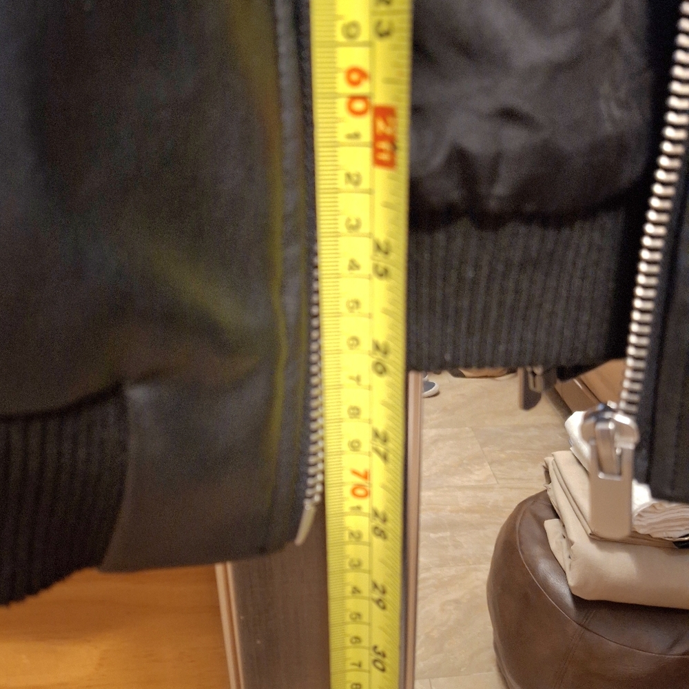 Zara Black Pleather Bomber Jacket - Picture 13 of 14